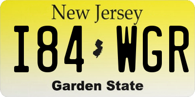 NJ license plate I84WGR