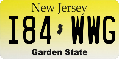 NJ license plate I84WWG