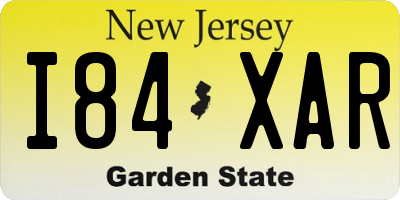 NJ license plate I84XAR