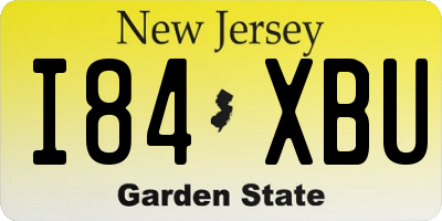 NJ license plate I84XBU