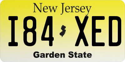 NJ license plate I84XED