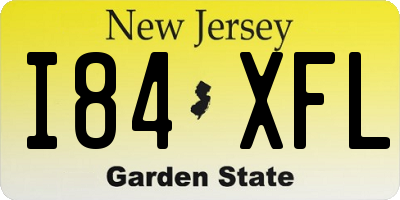 NJ license plate I84XFL