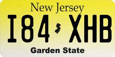 NJ license plate I84XHB