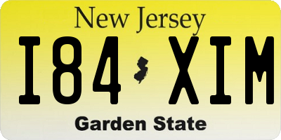 NJ license plate I84XIM