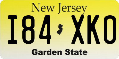 NJ license plate I84XKO