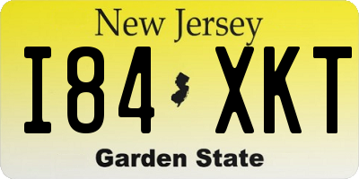 NJ license plate I84XKT
