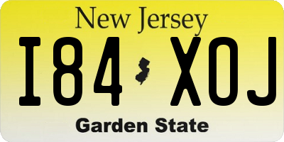 NJ license plate I84XOJ