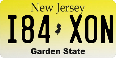 NJ license plate I84XON