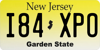 NJ license plate I84XPO