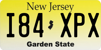 NJ license plate I84XPX