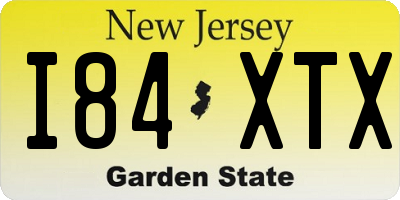 NJ license plate I84XTX