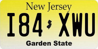 NJ license plate I84XWU