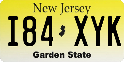 NJ license plate I84XYK