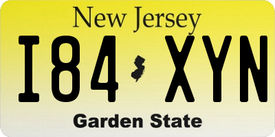 NJ license plate I84XYN