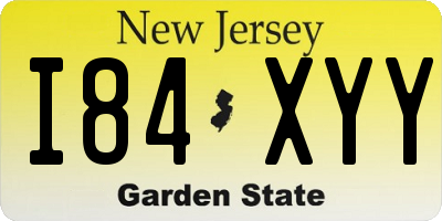 NJ license plate I84XYY