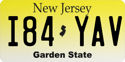 NJ license plate I84YAV