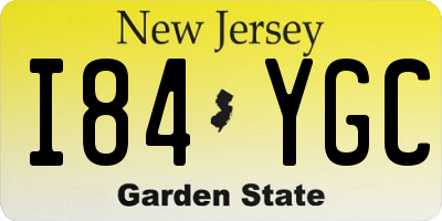 NJ license plate I84YGC