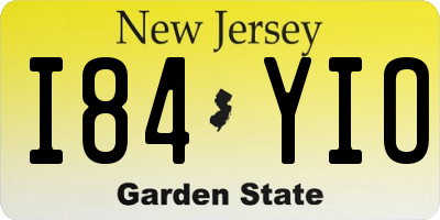 NJ license plate I84YIO