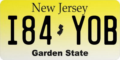 NJ license plate I84YOB