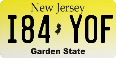 NJ license plate I84YOF