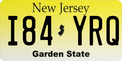NJ license plate I84YRQ