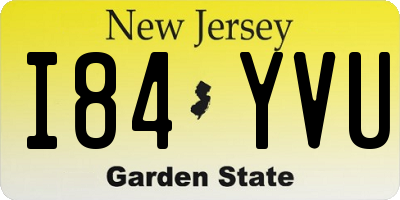 NJ license plate I84YVU