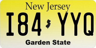 NJ license plate I84YYQ