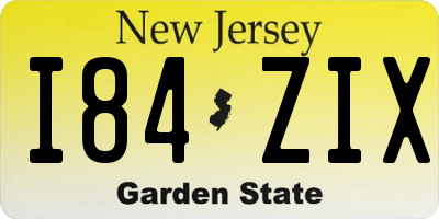 NJ license plate I84ZIX