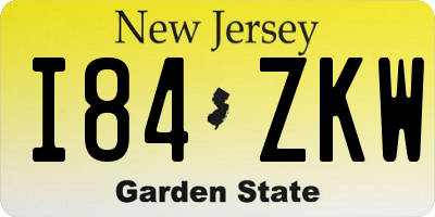 NJ license plate I84ZKW