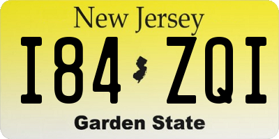 NJ license plate I84ZQI