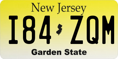 NJ license plate I84ZQM