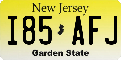 NJ license plate I85AFJ