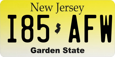 NJ license plate I85AFW