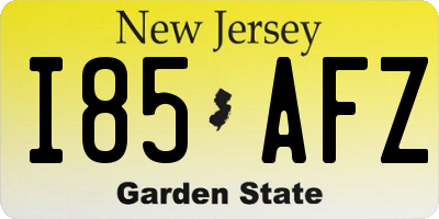 NJ license plate I85AFZ