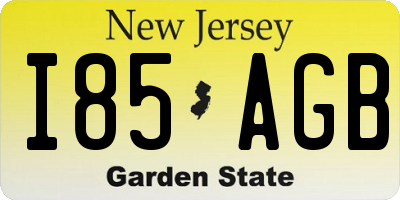NJ license plate I85AGB