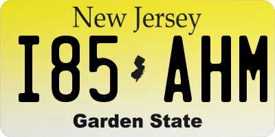 NJ license plate I85AHM