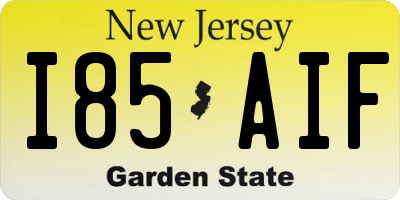 NJ license plate I85AIF