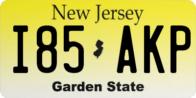 NJ license plate I85AKP