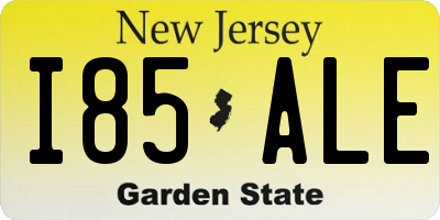 NJ license plate I85ALE