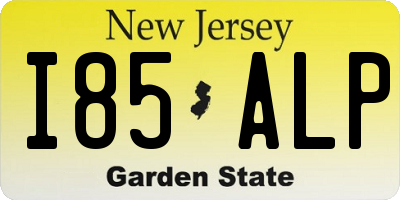 NJ license plate I85ALP