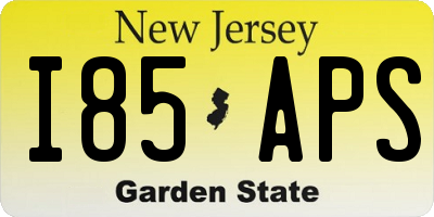NJ license plate I85APS