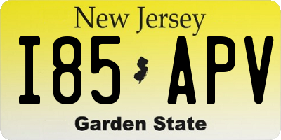 NJ license plate I85APV