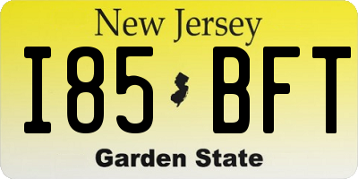 NJ license plate I85BFT