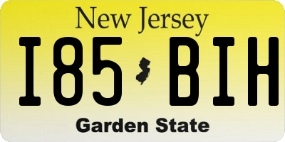 NJ license plate I85BIH
