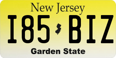 NJ license plate I85BIZ