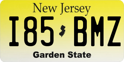 NJ license plate I85BMZ