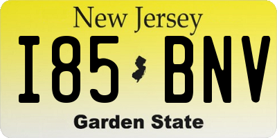 NJ license plate I85BNV