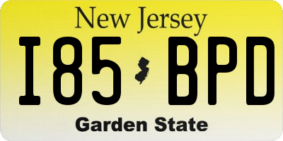 NJ license plate I85BPD