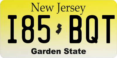NJ license plate I85BQT