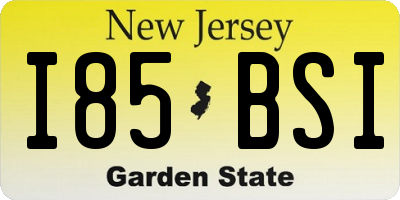 NJ license plate I85BSI